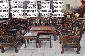 Bộ bàn gỗ mun ta xưa, 8 món rất đẹp