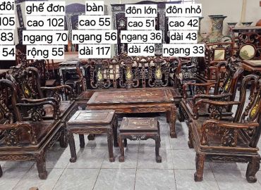 Bộ bàn gỗ mun ta xưa, 8 món rất đẹp