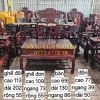 Bộ bàn 8 món, dáng mỏ neo, gỗ cẩm lai xưa, gỗ dày đẹp