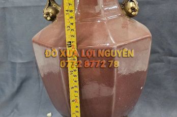 Bình gốm Tàu xuất Âu bọc đồng vip