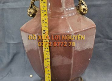 Bình gốm Tàu xuất Âu bọc đồng vip