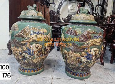 Cặp choé gốm biên hoà, cao to. Rất đẹp