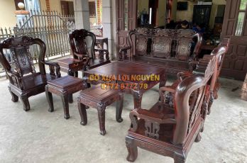 Bộ bàn quốc voi 10 món, gỗ trắc ta xưa, tay 12 hiếm gặp