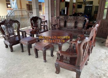 Bộ bàn quốc voi 10 món, gỗ trắc ta xưa, tay 12 hiếm gặp