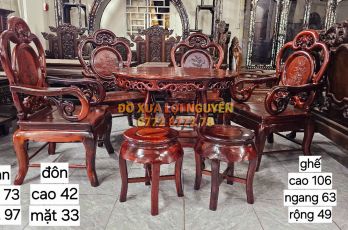 Bộ ruột dơi, gỗ cẩm lai ta 7 món
