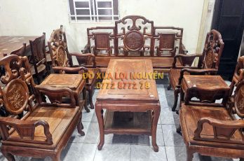 Bộ bàn móc 8 món, gỗ cẩm lai xưa