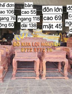 Bộ bàn ghế gỗ cẩm lai 10 món, quốc sắc thiên hương