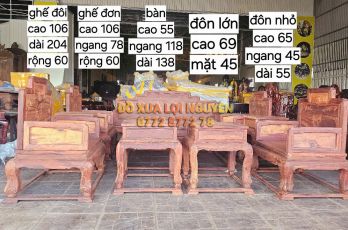 Bộ bàn ghế gỗ cẩm lai 10 món, quốc sắc thiên hương