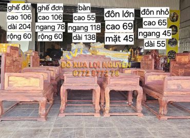 Bộ bàn ghế gỗ cẩm lai 10 món, quốc sắc thiên hương