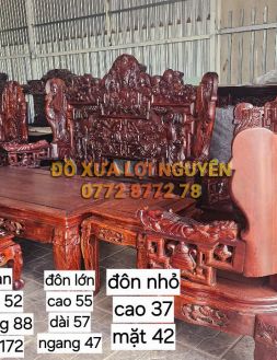 Siêu phẩm để đời, bộ bàn cẩm lai 10 món, đục tích Phúc Lộc Thọ