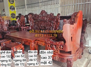 Siêu phẩm để đời, bộ bàn cẩm lai 10 món, đục tích Phúc Lộc Thọ