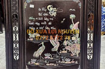 Tranh cha mẹ cẩn ốc xưa, gỗ gõ mật