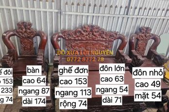 Bộ bàn gỗ xoan đào, 6 món, tay 16, to đẹp