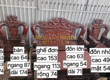 Bộ bàn gỗ xoan đào, 6 món, tay 16, to đẹp