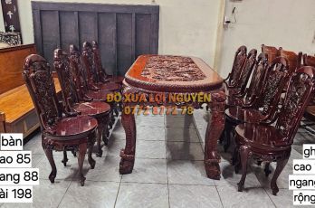 Bộ bàn gỗ hương ta 11 món đẹp