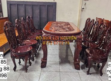Bộ bàn gỗ hương ta 11 món đẹp