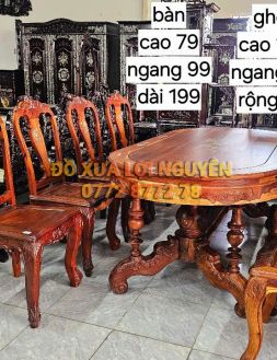 Bàn ăn 9 món, gỗ cẩm lai