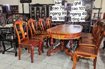 Bàn ăn 9 món, gỗ cẩm lai
