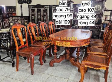 Bàn ăn 9 món, gỗ cẩm lai