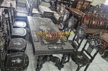 Bộ bàn ăn Louis 9 món, cẩn ốc vip