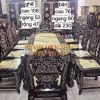 Bàn hội nghị, bàn ăn 11 món cẩn ốc tứ diện, gỗ gõ mật