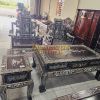 Bộ bàn ghế sang trọng, cẩn ốc tứ diện, gỗ gõ mật