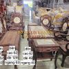 Bộ bàn ghế gỗ trắc ta chuẩn xưa 8 món, dáng móc Tàu