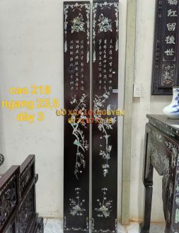Câu đối trúc mai, gỗ gõ mật