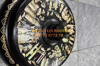 Hủ ủ trà cẩn ốc xưa, gỗ gõ mật