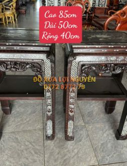 Đôn gỗ gõ mật cẩn ốc VIP