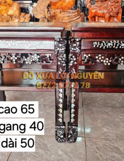 Đôn gỗ gõ mật cẩn ốc, mặt đá tàu