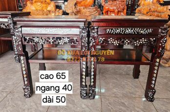 Đôn gỗ gõ mật cẩn ốc, mặt đá tàu