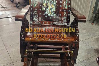 Ghế đu đưa gỗ cẩm lai cẩn ốc Singapore