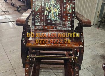 Ghế đu đưa gỗ cẩm lai cẩn ốc Singapore