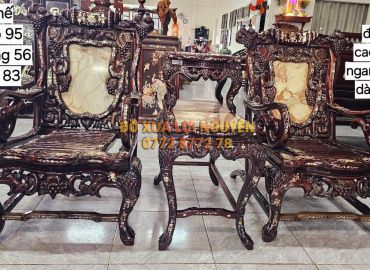 Bộ 3 món ghế thư giãn, Gỗ gõ mật chuẩn xưa