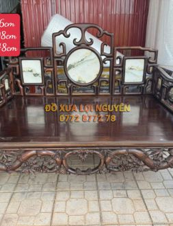 Giường tam thành gỗ trắc ta xưa. Ván liền không chấp ghép