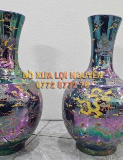 Cặp bình củ tỏi, gốm tàu