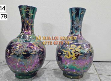 Cặp bình củ tỏi, gốm tàu