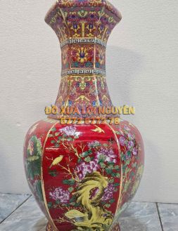 Cặp bình lục giác, gốm tàu