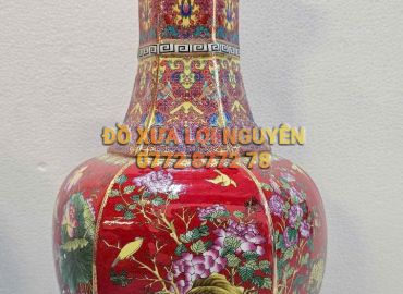 Cặp bình lục giác, gốm tàu