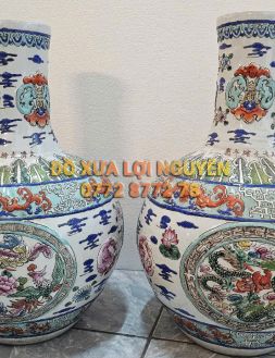 Cặp bình củ tỏi, gốm tàu - 2