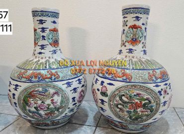Cặp bình củ tỏi, gốm tàu - 2