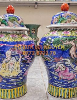 Cặp choé tích la hán, gốm tàu