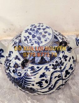 Ấm gốm tàu xưa men lam