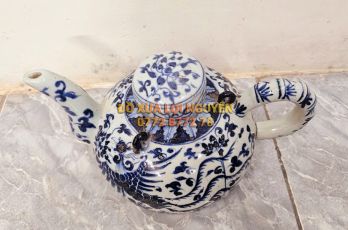 Ấm gốm tàu xưa men lam
