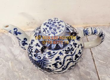 Ấm gốm tàu xưa men lam