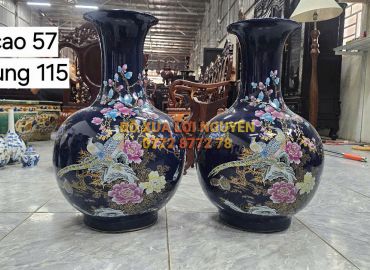 Cặp bình củ tỏi, gốm tàu