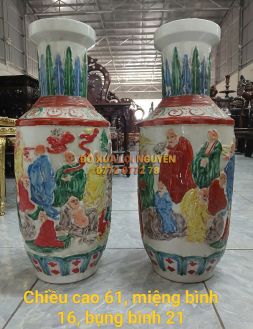 Cặp bình la hán, gốm tàu
