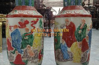 Cặp bình la hán, gốm tàu