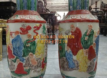 Cặp bình la hán, gốm tàu